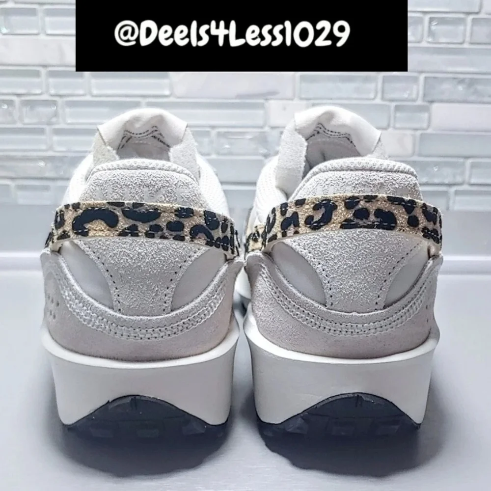 Nike Waffle Debut Leopard Womens Sail Sesame Black